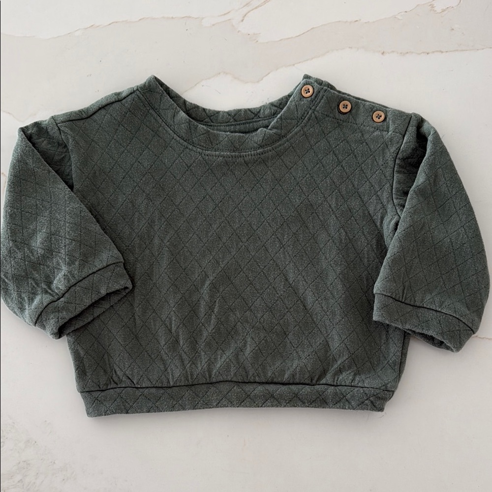 Kids Quilted Green Sweatshirt